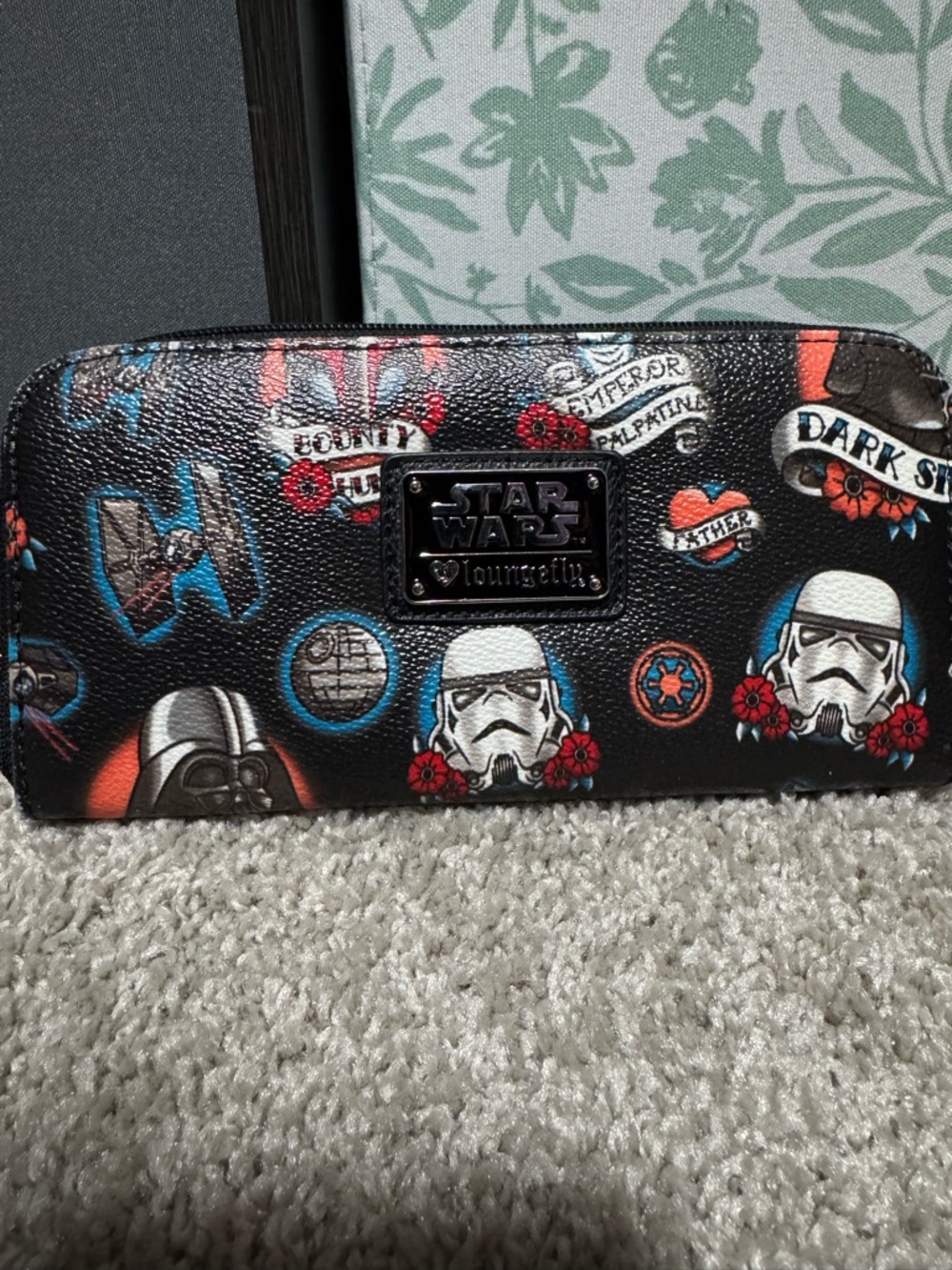 Loungefly Black Star Wars Tattoo Print Zip Wallet